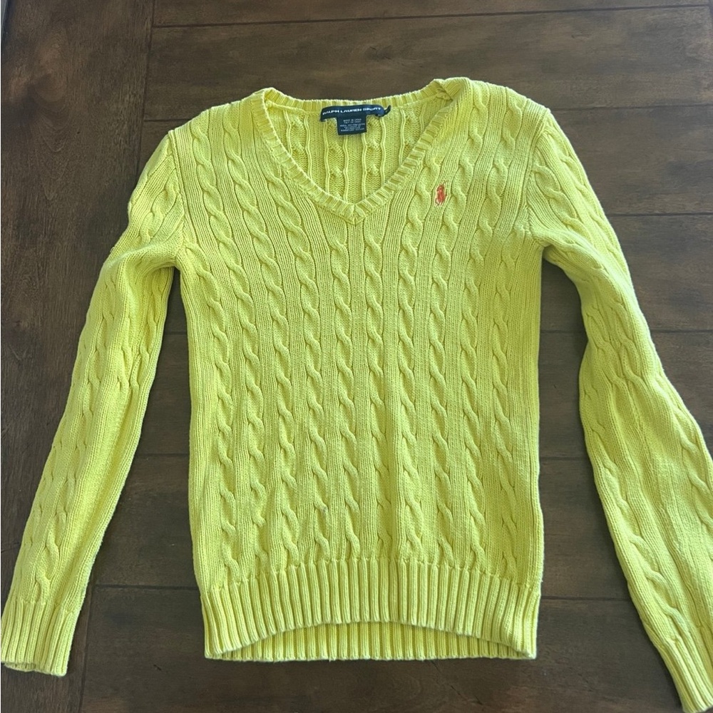 Ralph Lauren V-Neck Sweater in Vibrant Yellow